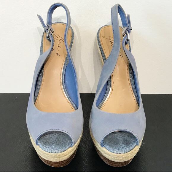 Mark James by Badgley Mischka Magnolia Wedge Platform Sandal Heels Suede Leather - Picture 6 of 16